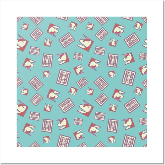 Funny Ironic Advisory Unicorn Message Pattern Wall Art by vectalex